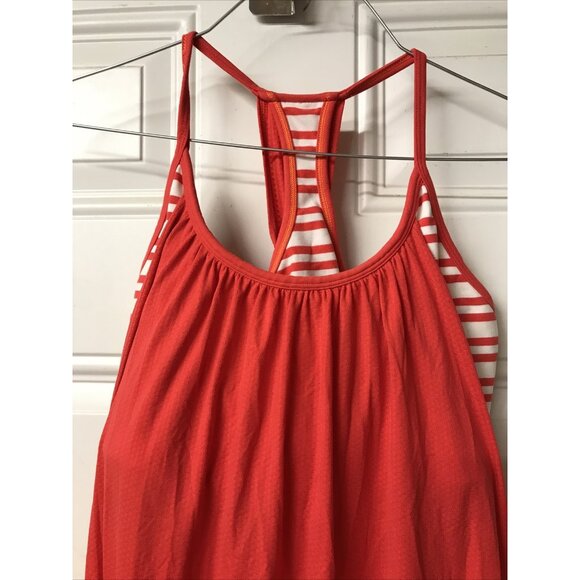 Lululemon size 6 racerback No Limits Tank Love Red / Twin Stripe Love Red - Picture 2 of 4